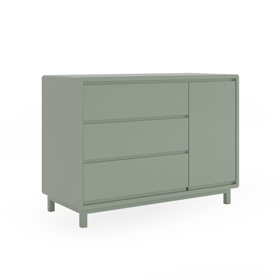 Cômoda de Bebê Nord Com Porta Verde Jardim