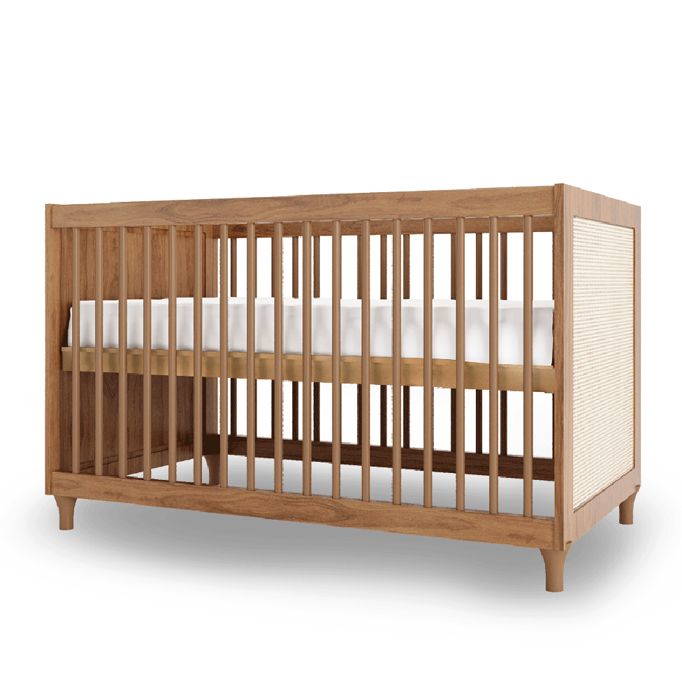 Berço Haus Nature Com Palha 3 em 1 - Freijó