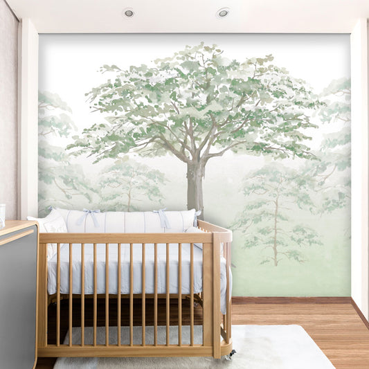 Papel de Parede Infantil Floresta Aquarelada - Mural