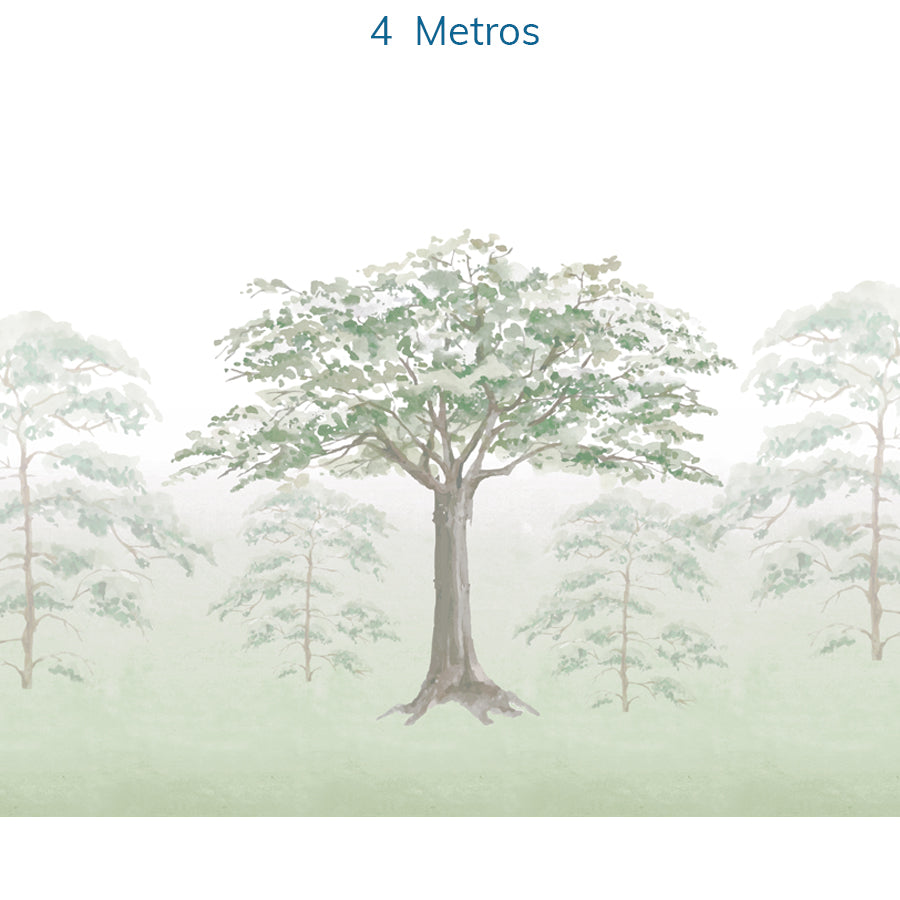 Papel de Parede Infantil Floresta Aquarelada - Mural