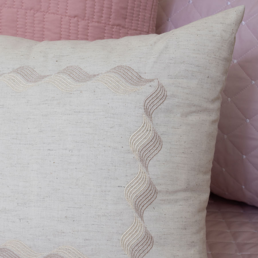Capa de Almofada Linho Onda 60cm x 40cm - Bege