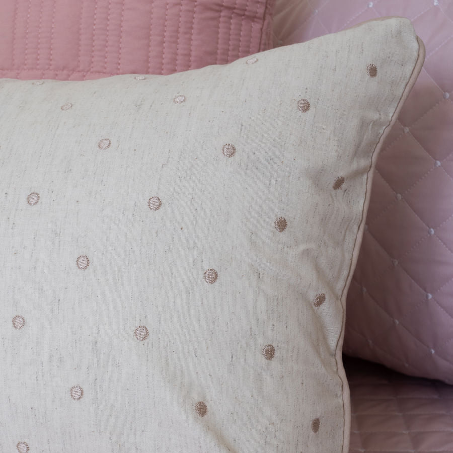 Capa de Almofada Linho Poá 60cm x 40cm - Bege