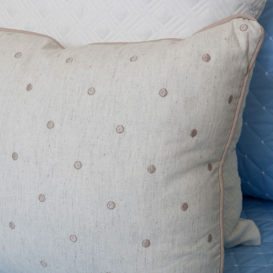 Almofada Retangular Linho Poá 45cm x 35cm - Bege