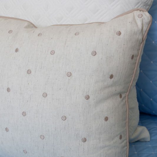 Almofada Retangular Linho Poá 45cm x 35cm - Bege