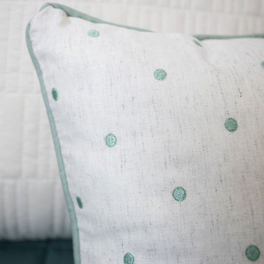 Almofada Retangular Linho Poá 45cm x 35cm - Verde Malva