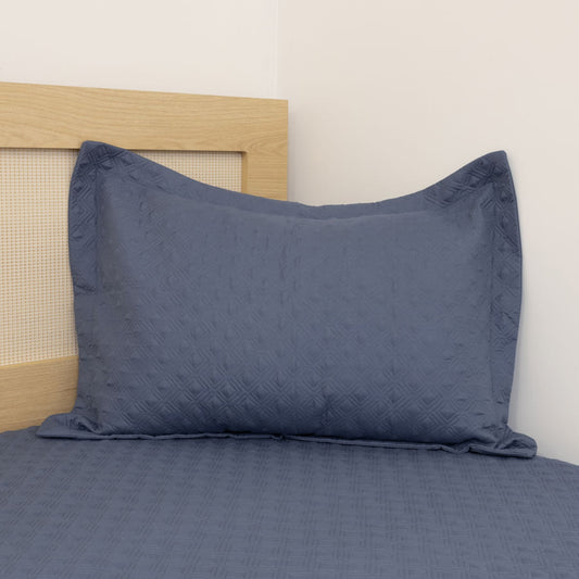 Kit Colcha Losango 2 Peças - Azul Jeans