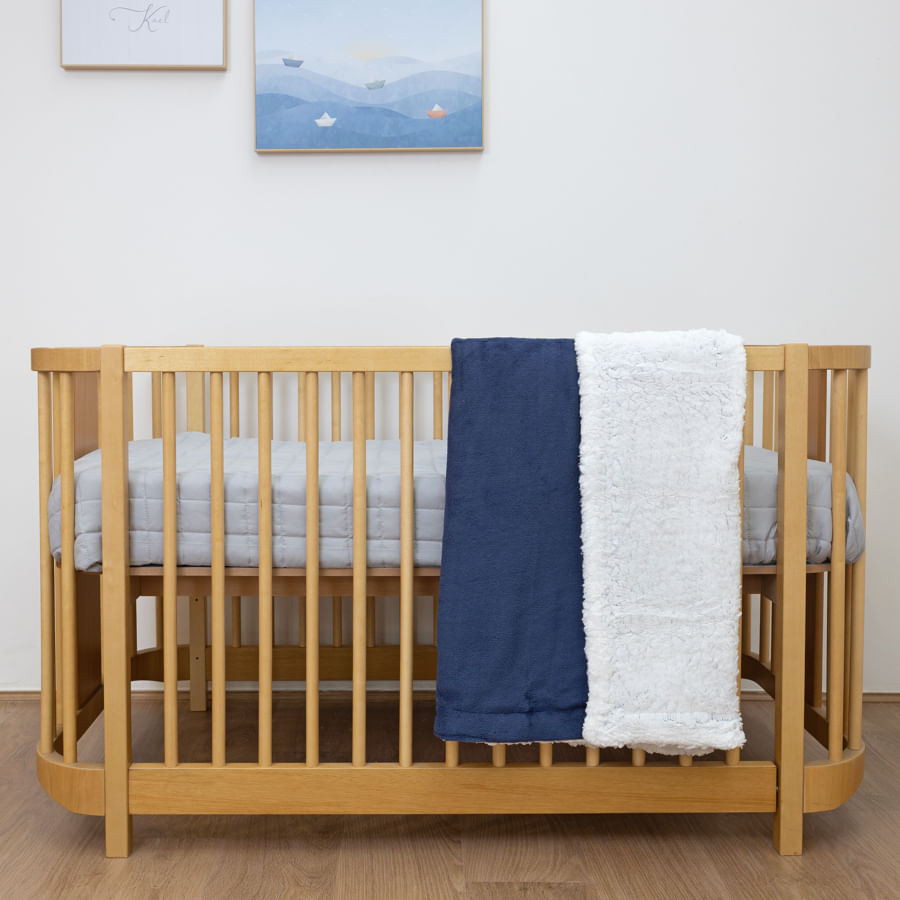 Cobertor Soft de Berço - Marinho