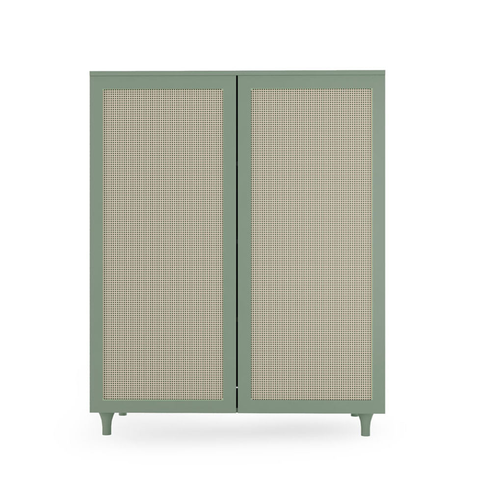 Roupeiro Haus Nature 2 Portas Com Palha - Verde Jardim