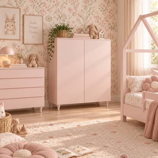 Roupeiro Haus Nature 2 Portas - Rosa