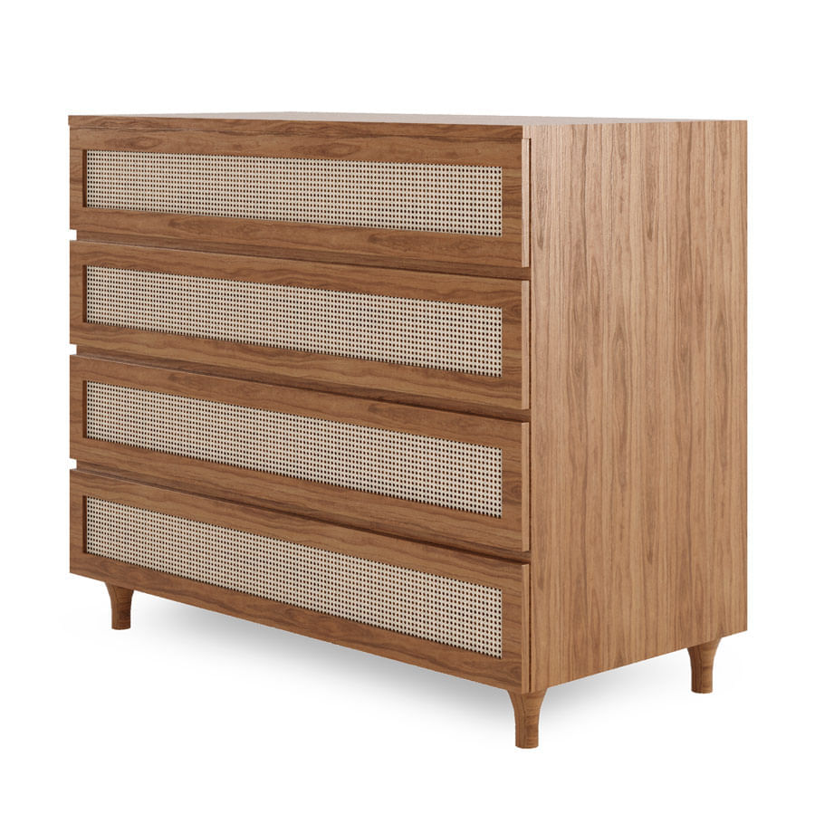 Guarda Roupa 2 em 1 Haus Nature Com Palha - Freijó