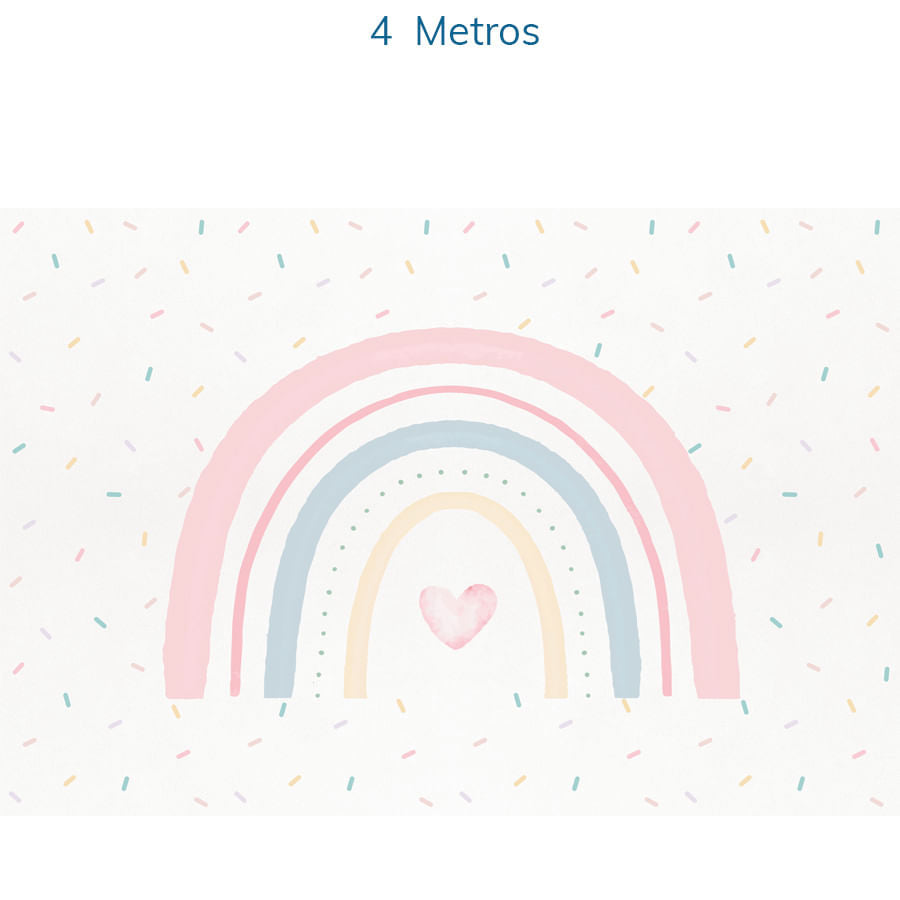 Papel de Parede Infantil Arco Íris Aquarela Com Granulados Coloridos - Mural