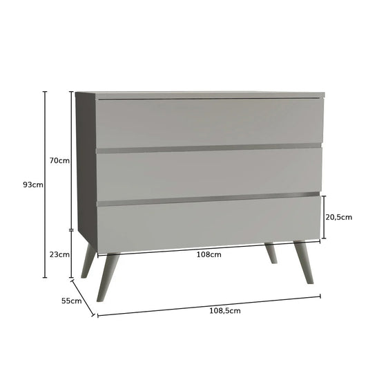 Cômoda de Bebê Viena Cinza Harbor