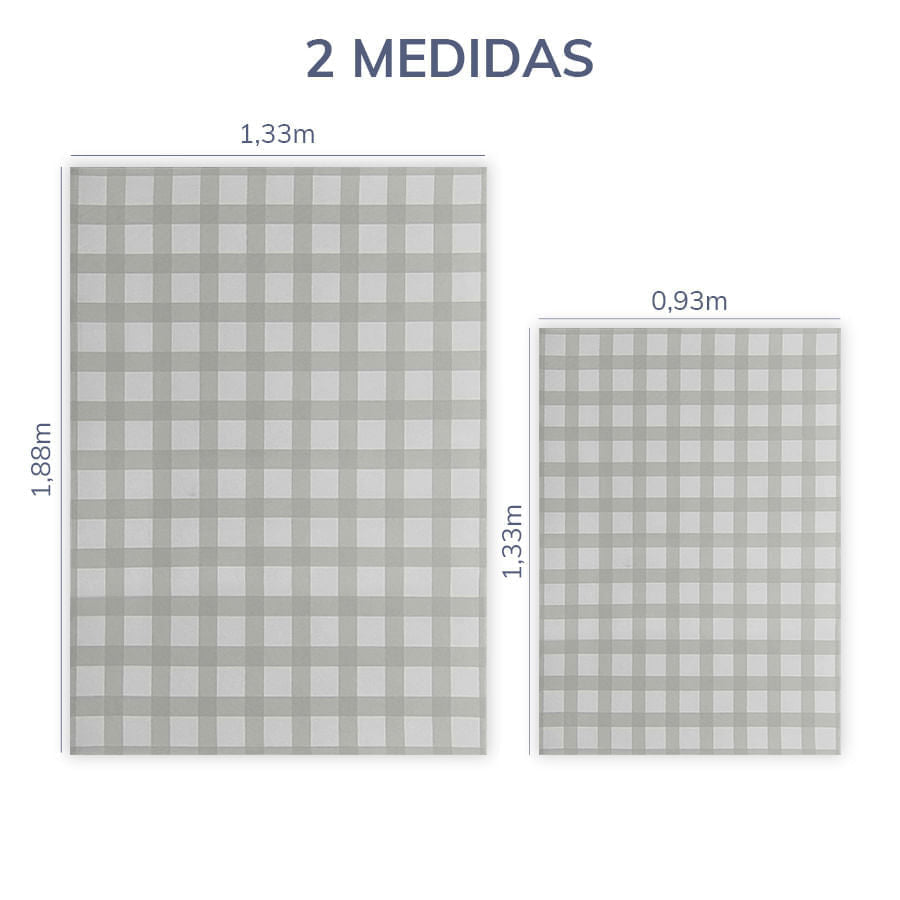 Tapete Infantil Retangular Xadrez Médio - Cinza