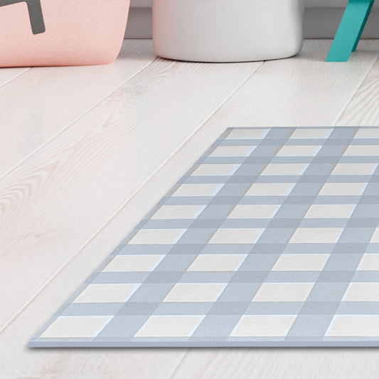 Tapete Infantil Retangular Xadrez Médio - Azul