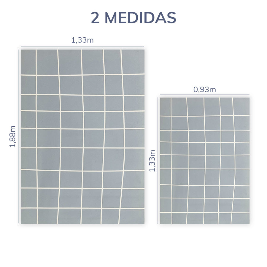 Tapete Infantil Retangular Gride - Azul