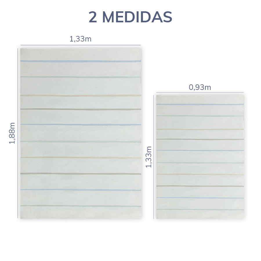 Tapete Infantil Retangular Listra Aquarela - Azul