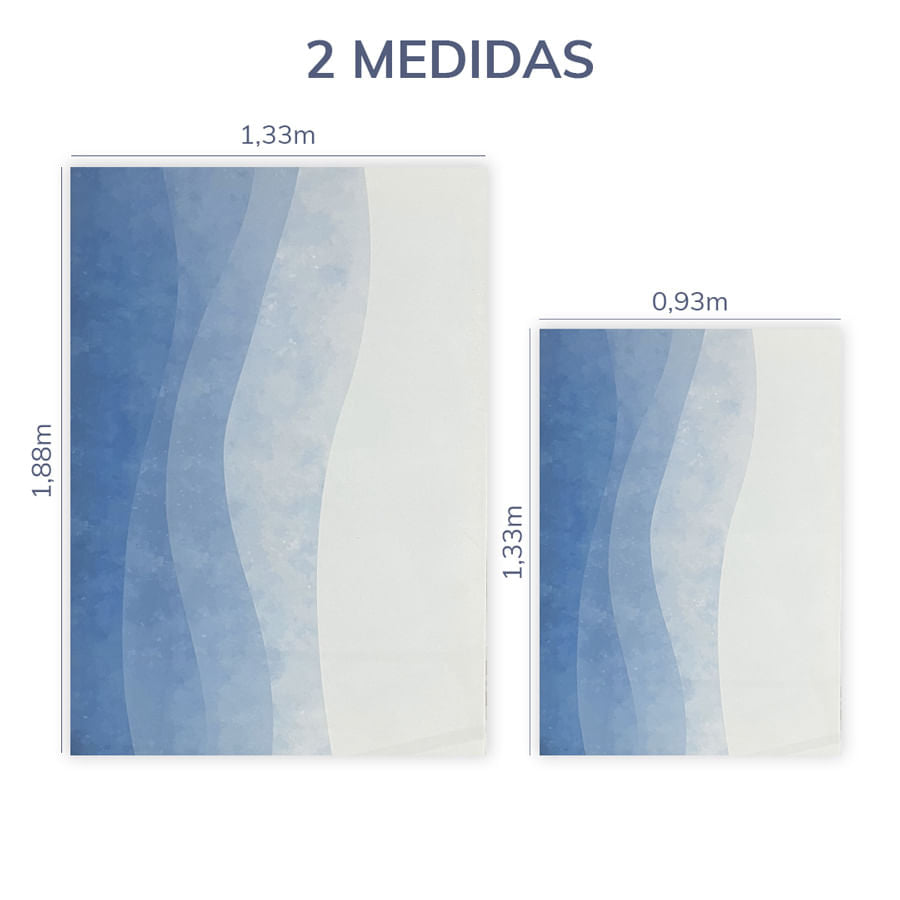 Tapete Infantil Retangular Onda - Azul