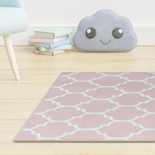 Tapete Infantil Retangular Arabesco - Rosa