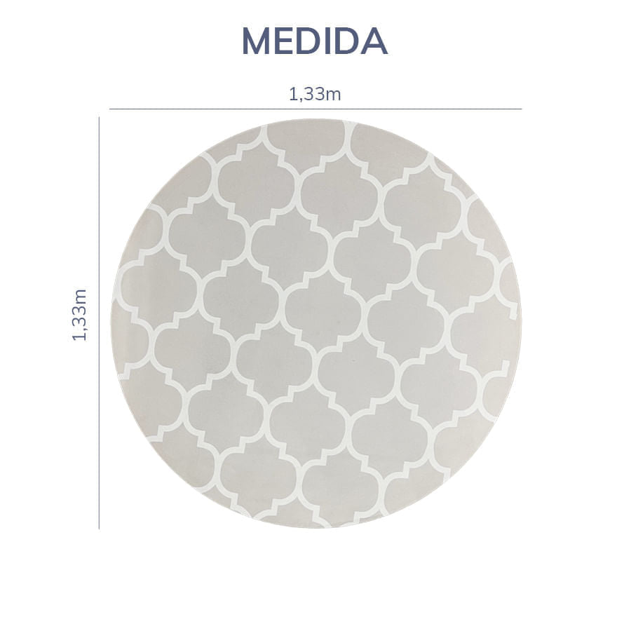 Tapete Infantil Redondo Arabesco - Bege
