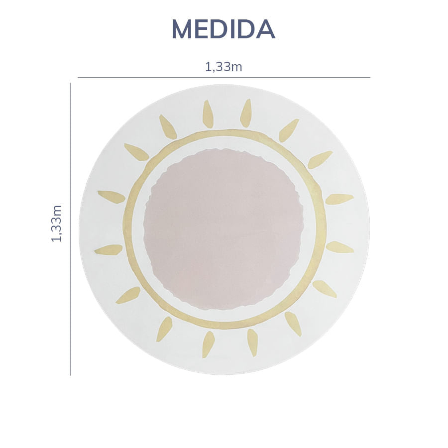 Tapete Infantil Redondo Sol - Amarelo