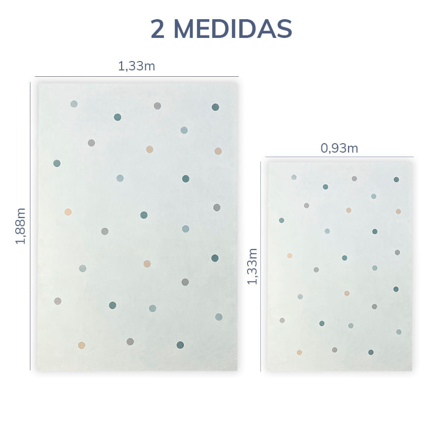 Tapete Infantil Retangular Poá - Verde