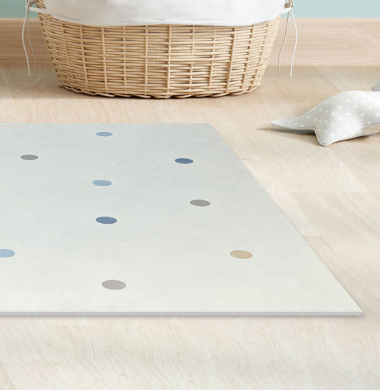 Tapete Infantil Retangular Poá - Azul