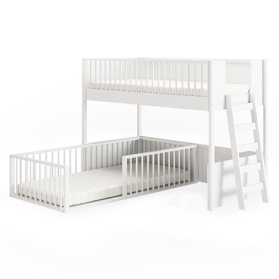Cama Infantil Mezanino Fazenda - Branco