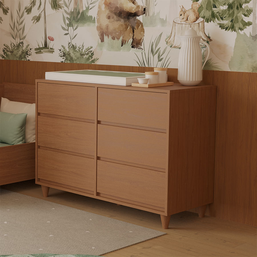 Cômoda de Bebê Haus Nature 6 Gavetas - Freijó