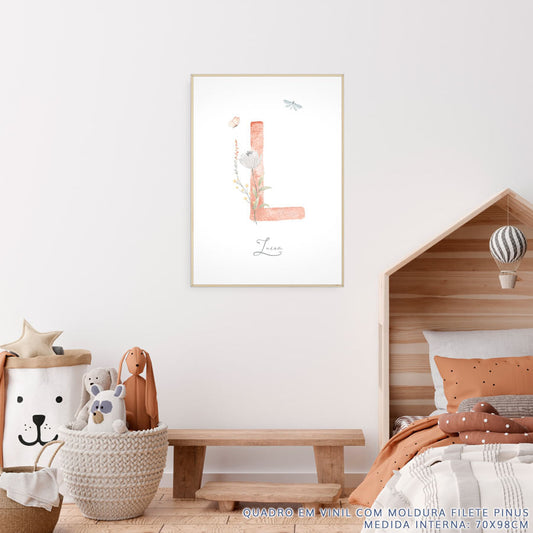 Quadro Infantil Inicial Jardim de Outono - Vertical