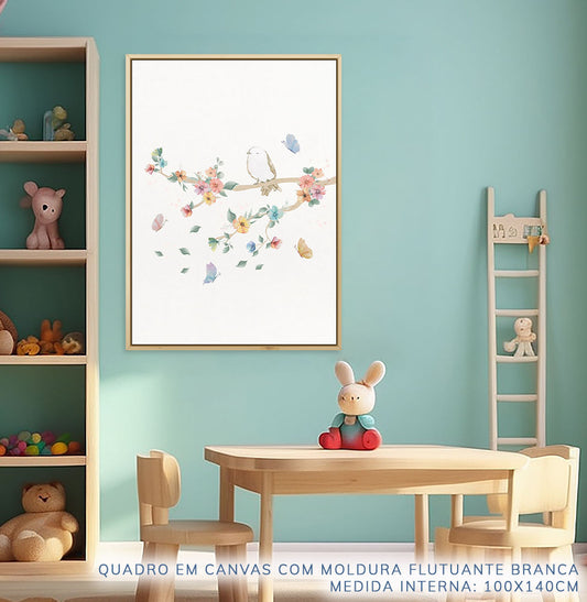 Quadro Infantil Paris Galho Direita - Vertical