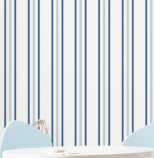Papel de Parede Infantil Listra 3 Cores Azul