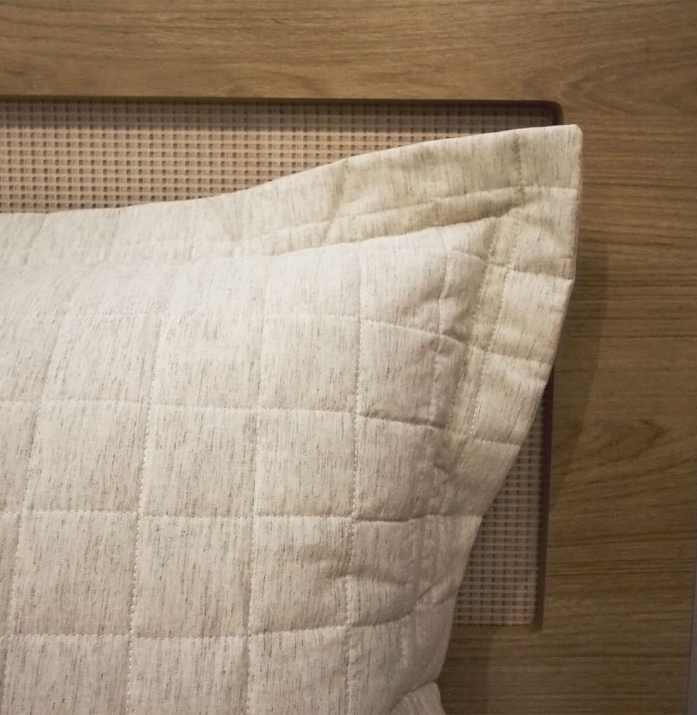 Porta Travesseiro Quadradinho - Linho