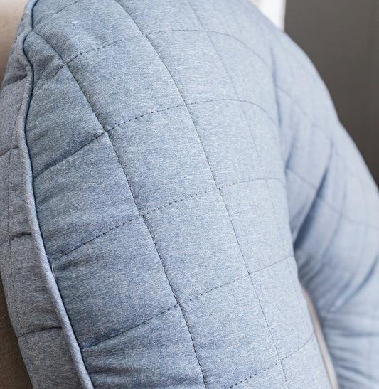 Almofada de Amamentação Quadradinho Chambre - Azul Mescla