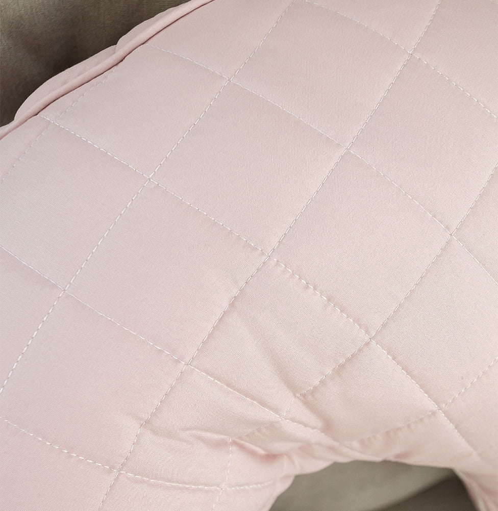 Almofada de Amamentação Quadradinho Chambre - Rosa Nuvem