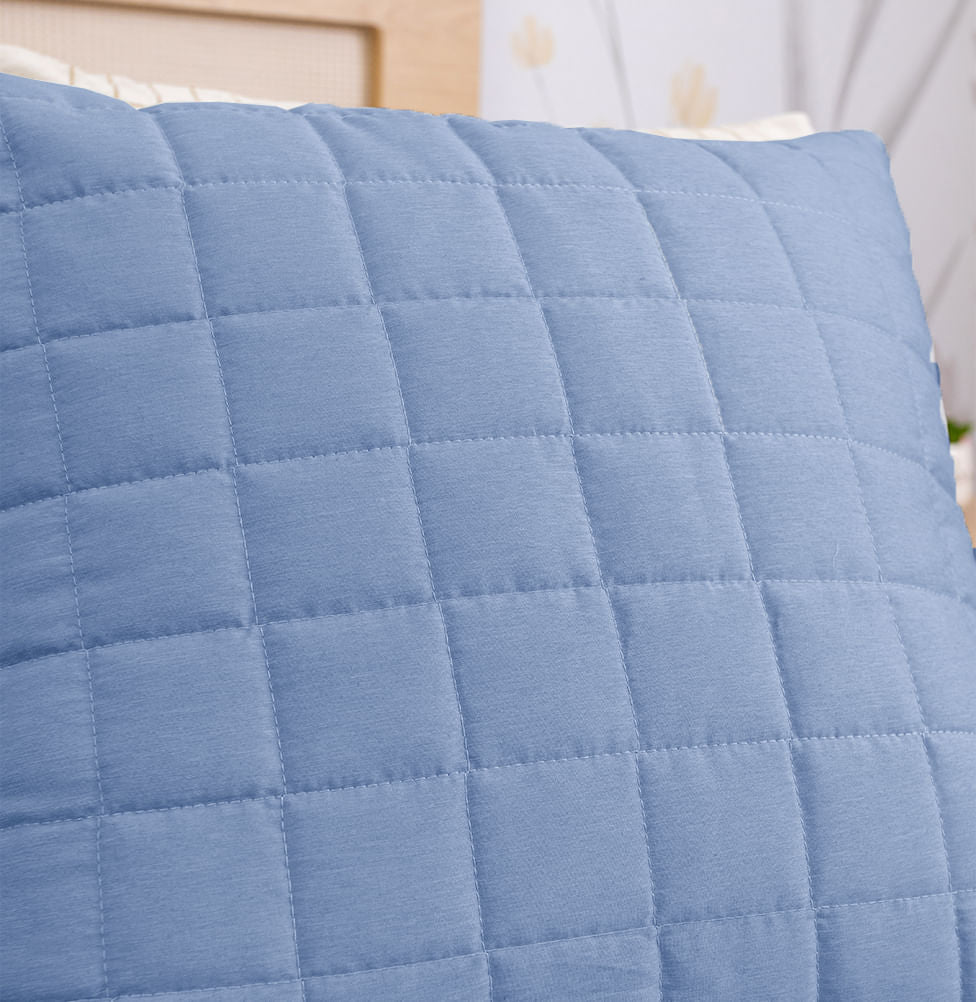 Capa de Almofada Quadradinho Chambre 50x50cm - Azul Mescla