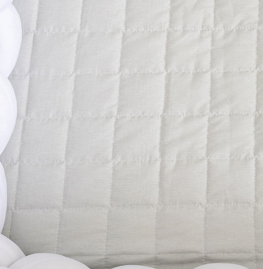 Colcha com Elástico para Berço Quadradinho Chambre - Verde Mescla