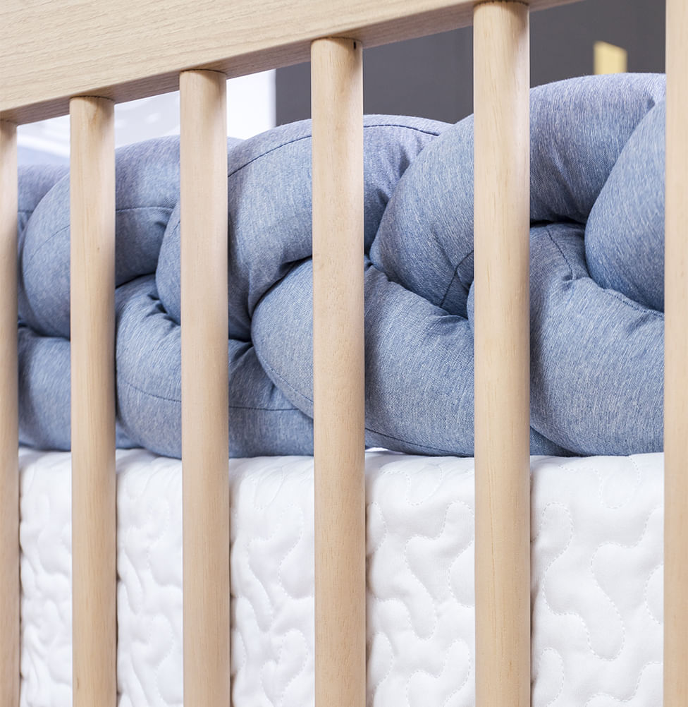 Trança 4m para Berço e Cama Quadradinho Chambre - Azul Mescla