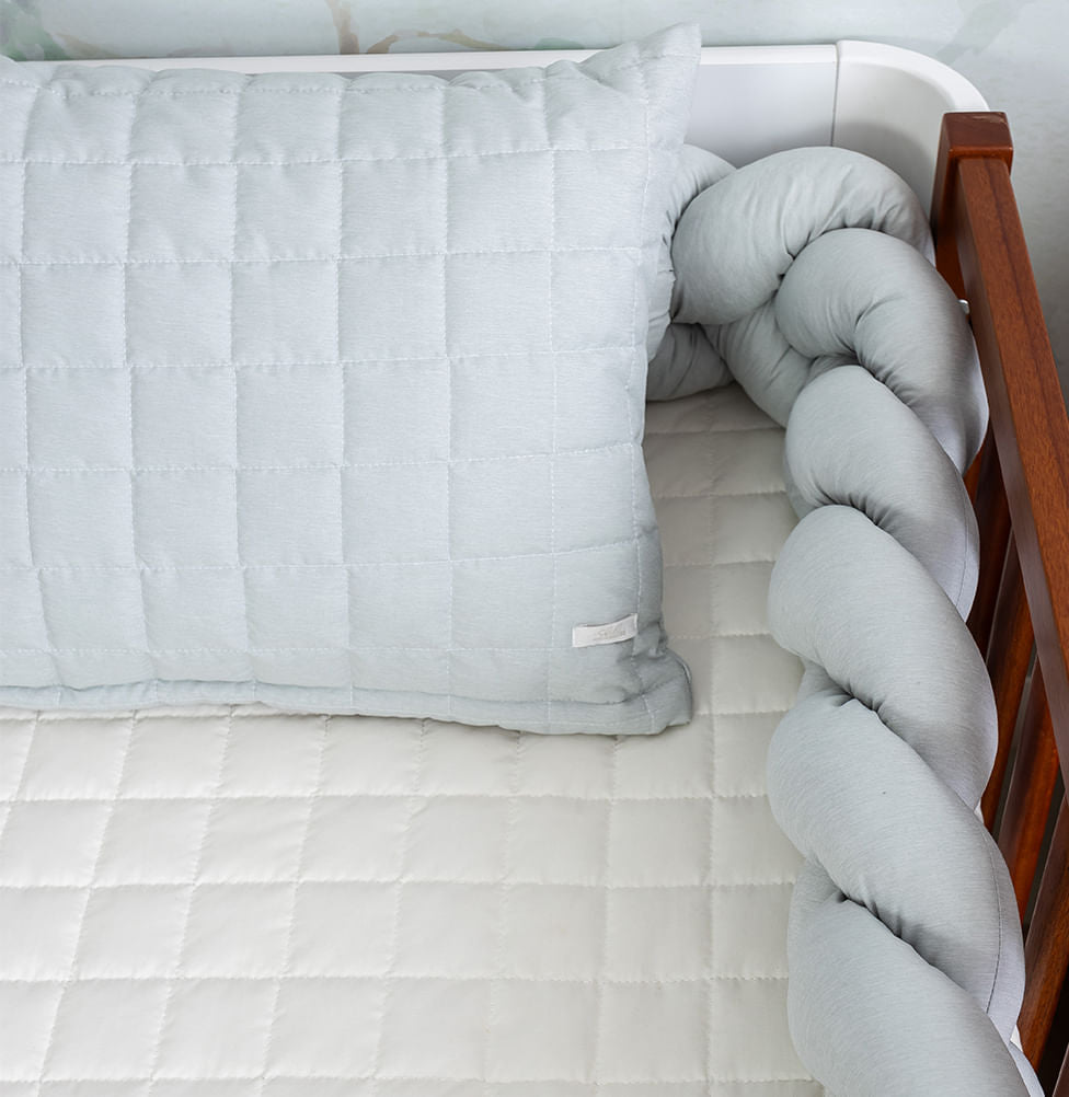 Trança 4m para Berço e Cama Quadradinho Chambre - Verde Mescla