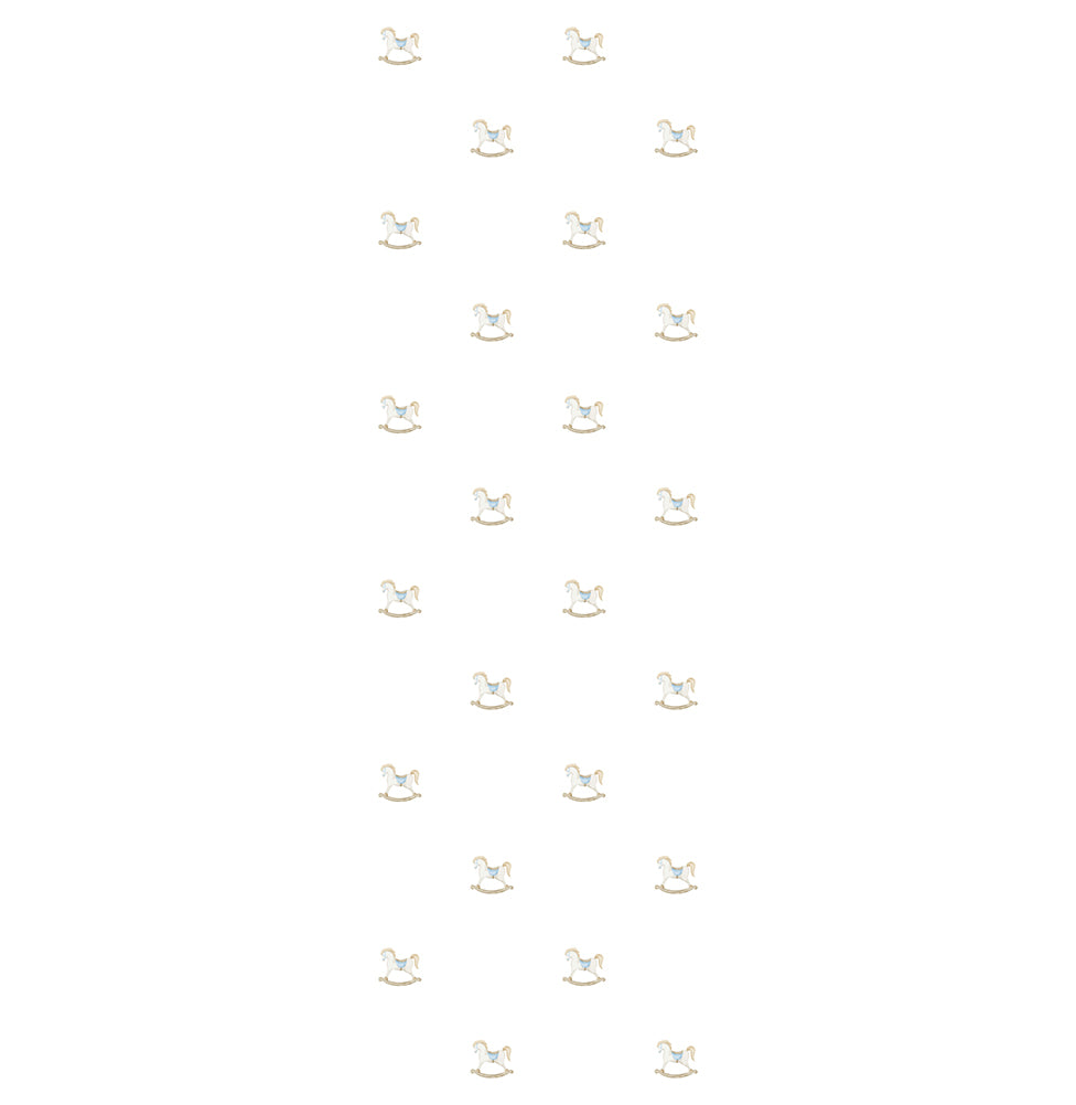 Papel de Parede Cavalinho de Pau Aquarela Azul