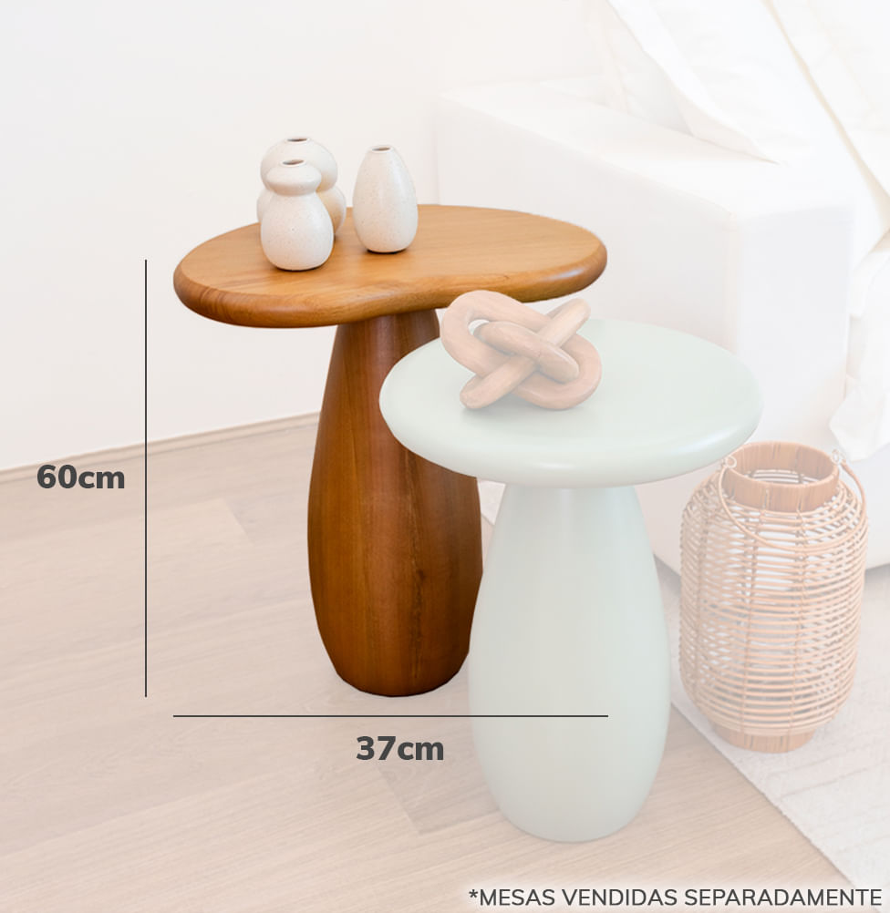 Mesa Lateral Kinder Madeira Damasco - 60cm