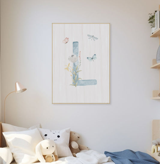 Quadro Infantil Inicial Flor de Liz - Vertical