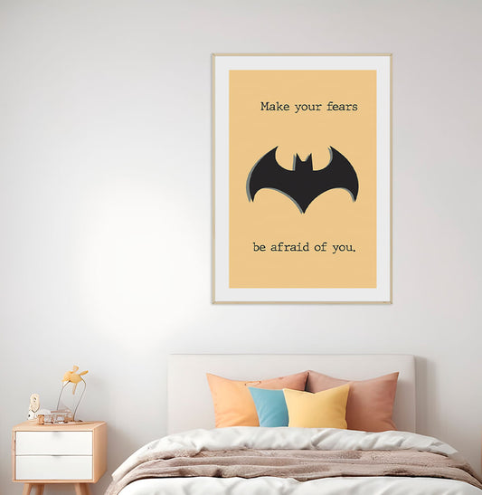 Quadro Infantil Batman Amarelo - Vertical