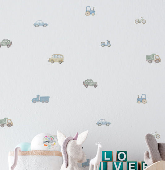 Papel de Parede Carros Aquarela Colors - Mural