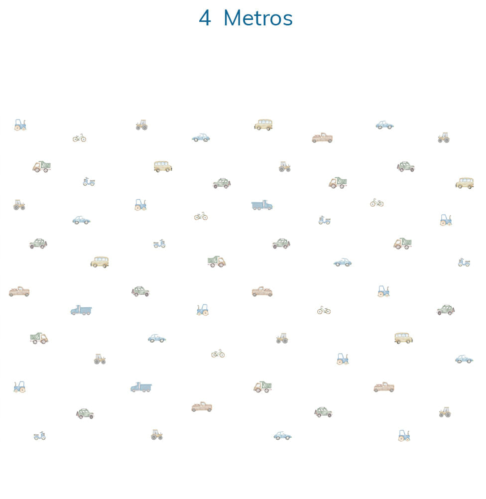 Papel de Parede Carros Aquarela Colors - Mural