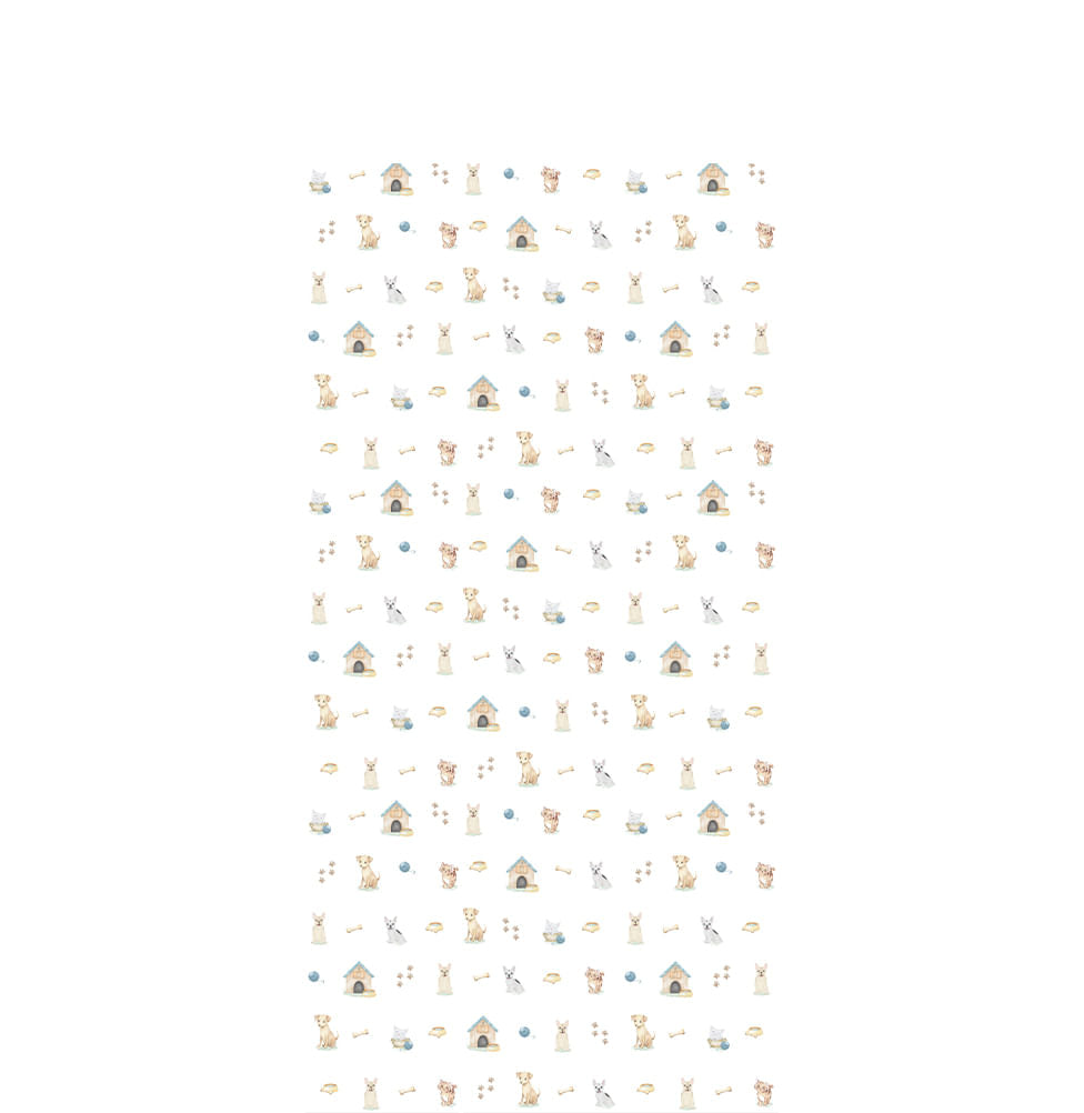 Papel de Parede Cachorros e Gatos - Azul