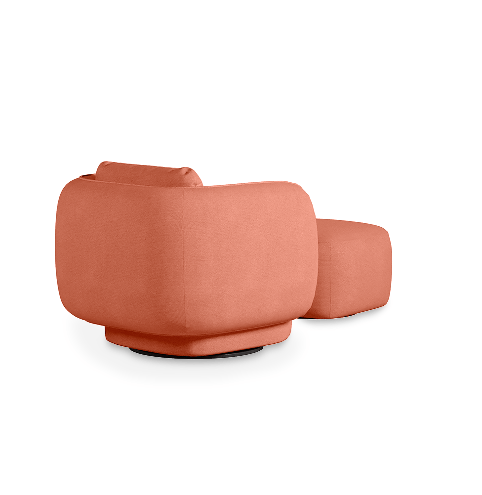 Poltrona Olivia Com Puff - Coral