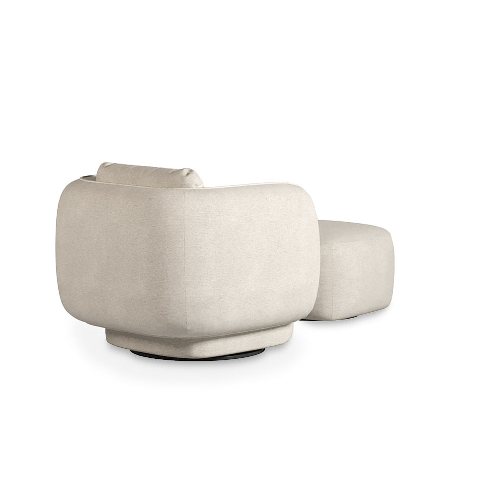 Poltrona Olivia Com Puff - Cru