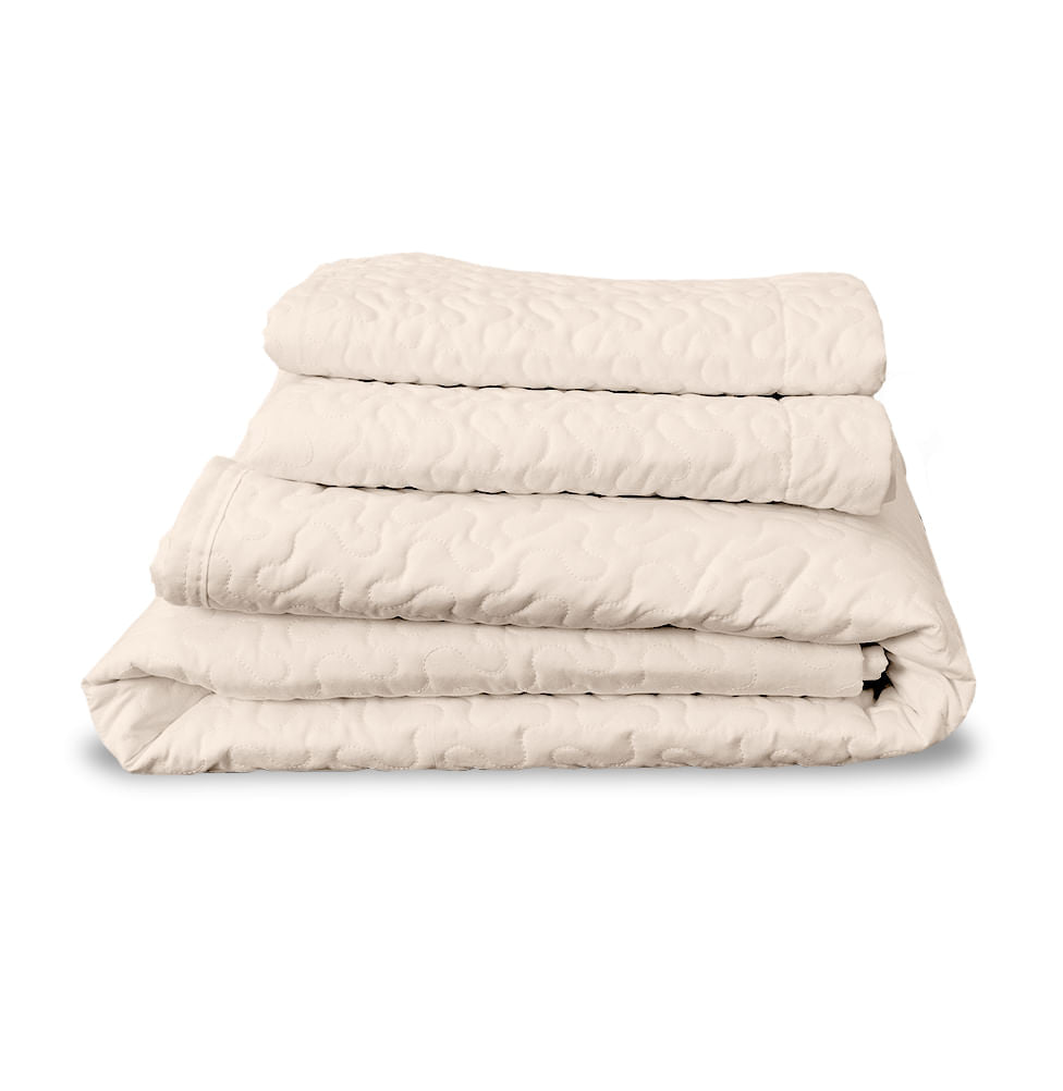 Kit Colcha Casal Infinity 3 Peças - Bege