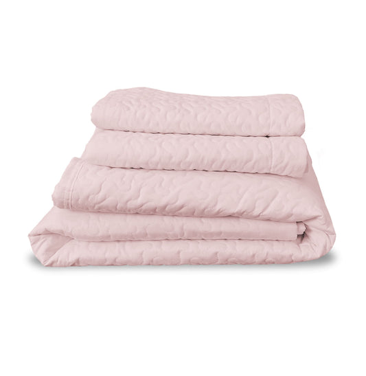 Kit Colcha Casal Infinity 3 Peças - Rosa Chá