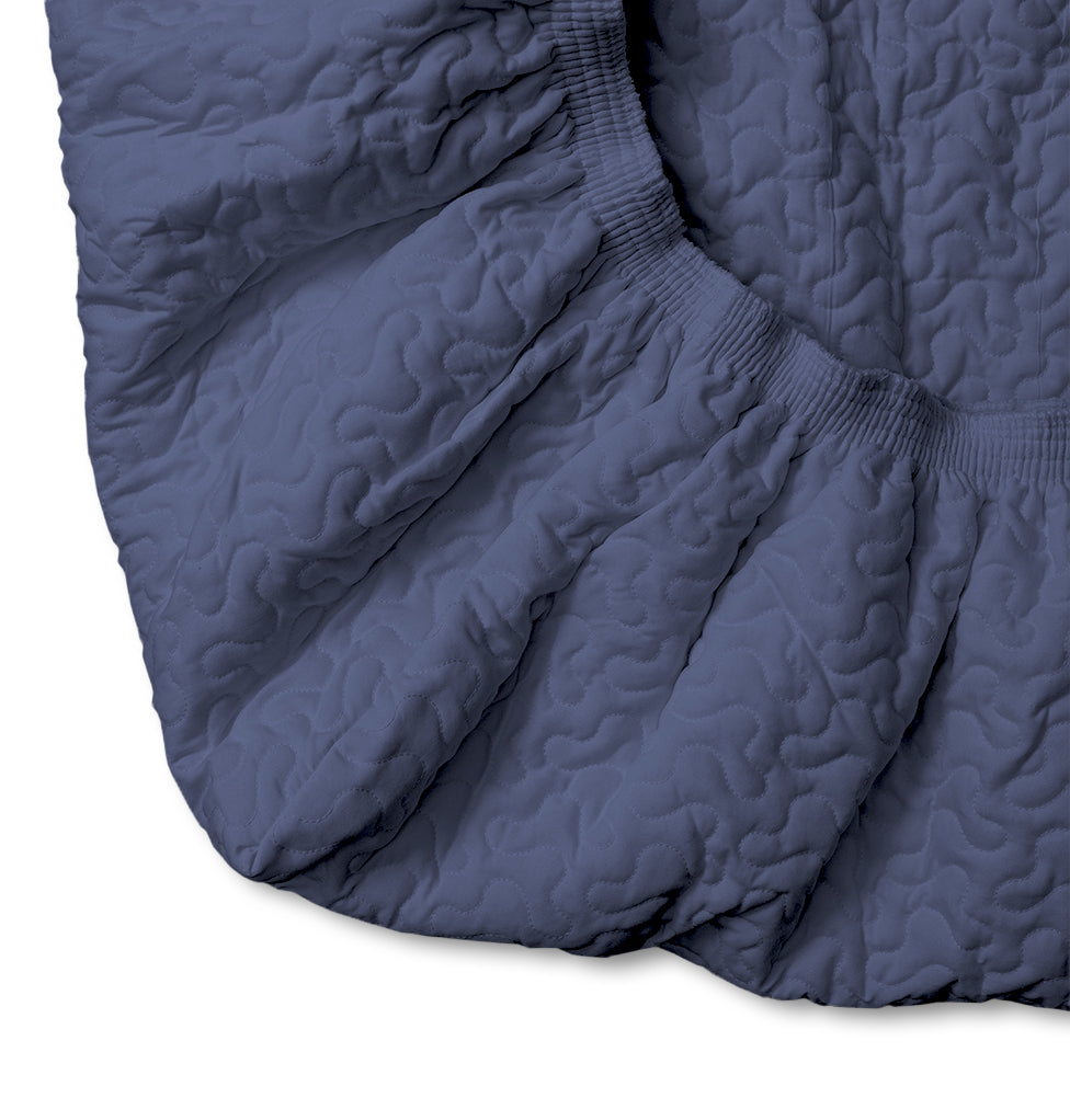 Colcha de Solteiro com Elástico Infinity - Azul Jeans